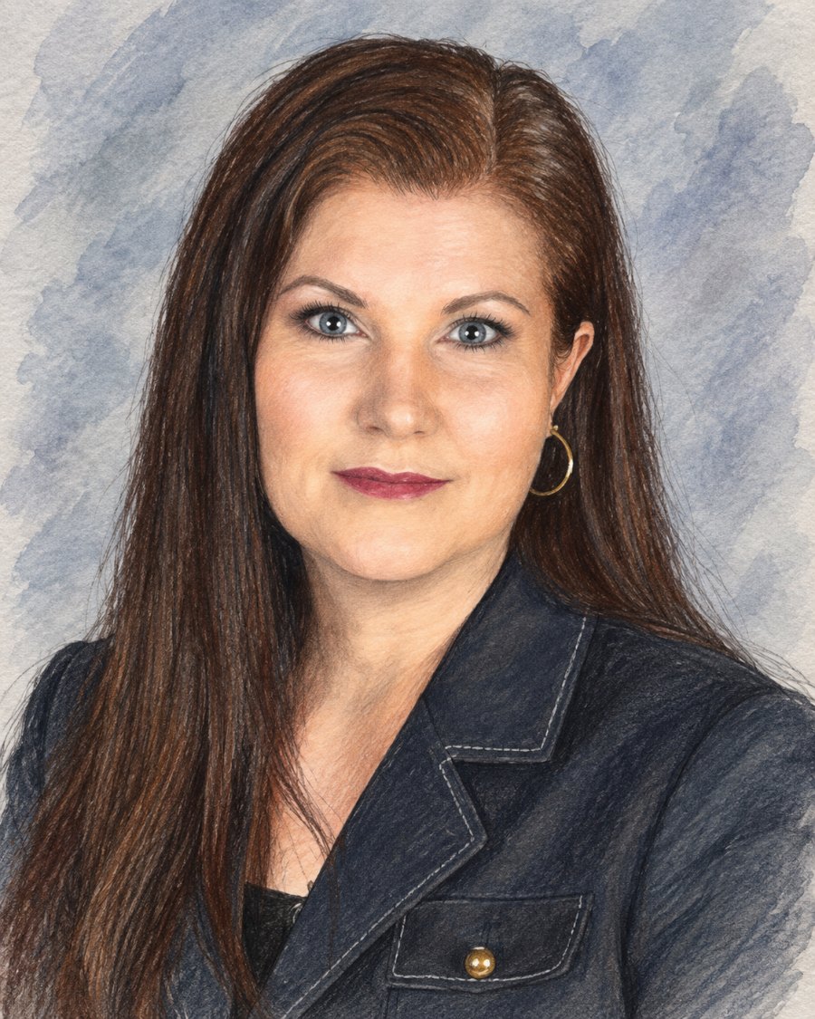 Illustrated portrait of Dr. Shannon Lowder